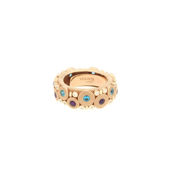 Anello Pietrasanta Rosè - Ametista/Tormalina Azzurra