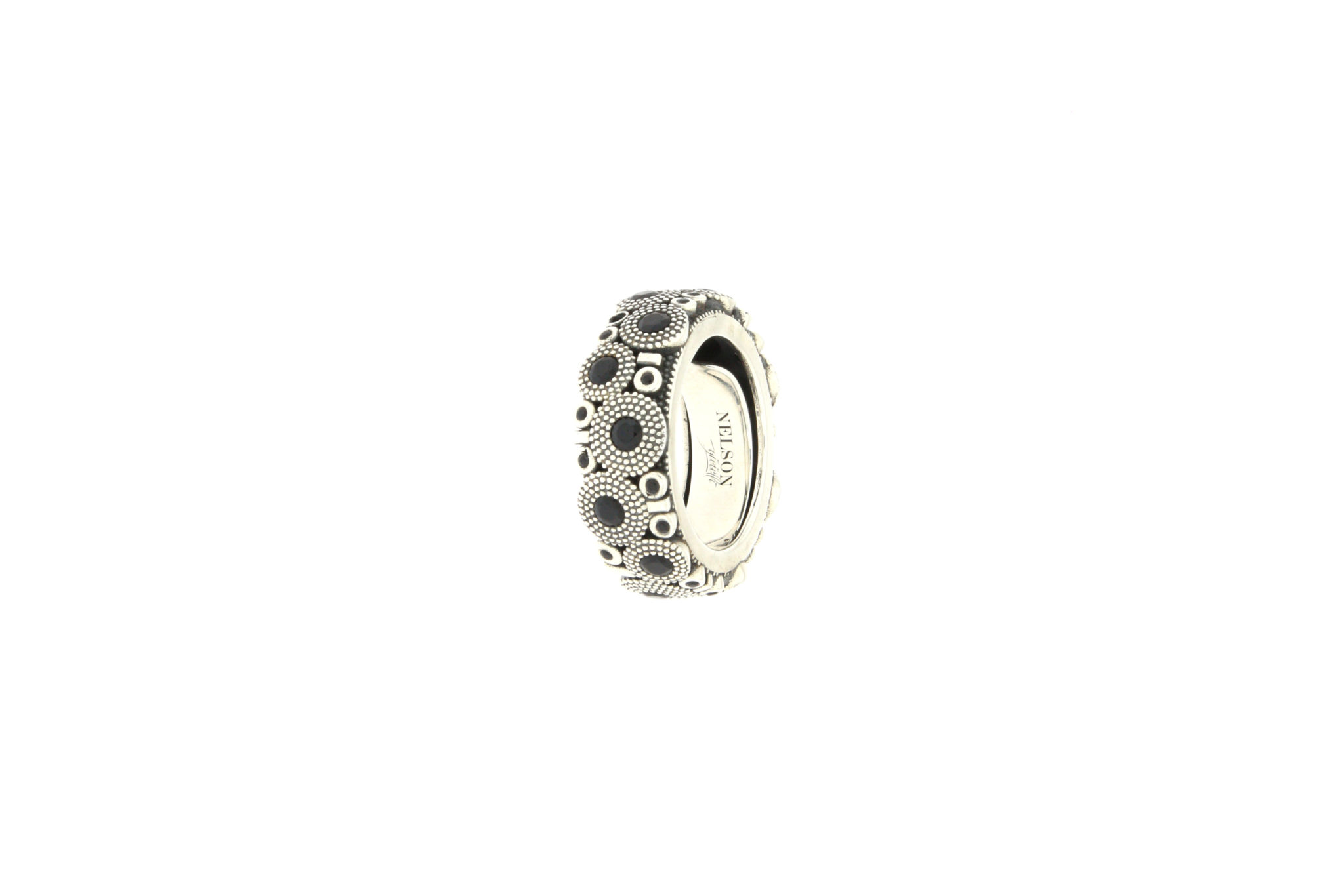 Anello Pietrasanta Argento Invecchiato - Zirconi Neri - immagine 3