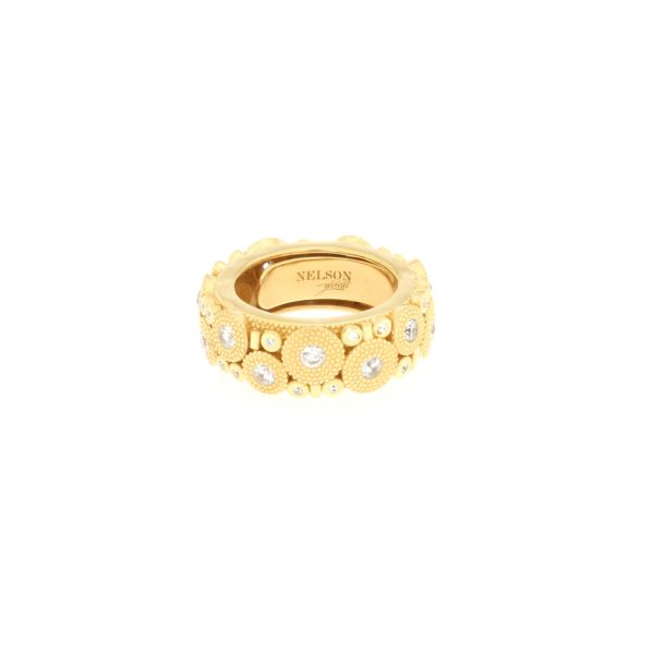 Anello Pietrasanta Argento Dorato - Zirconi Bianchi