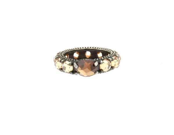 Anello Marrakech Argento Invecchiato - Champagne/Fumè