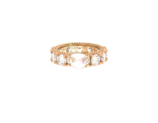 Anello Marrakech Rosè - Zirconi Bianchi