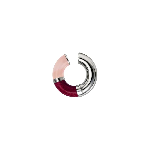 Earcuff 90's Baby - Rosa antico / Bordeaux - Argento