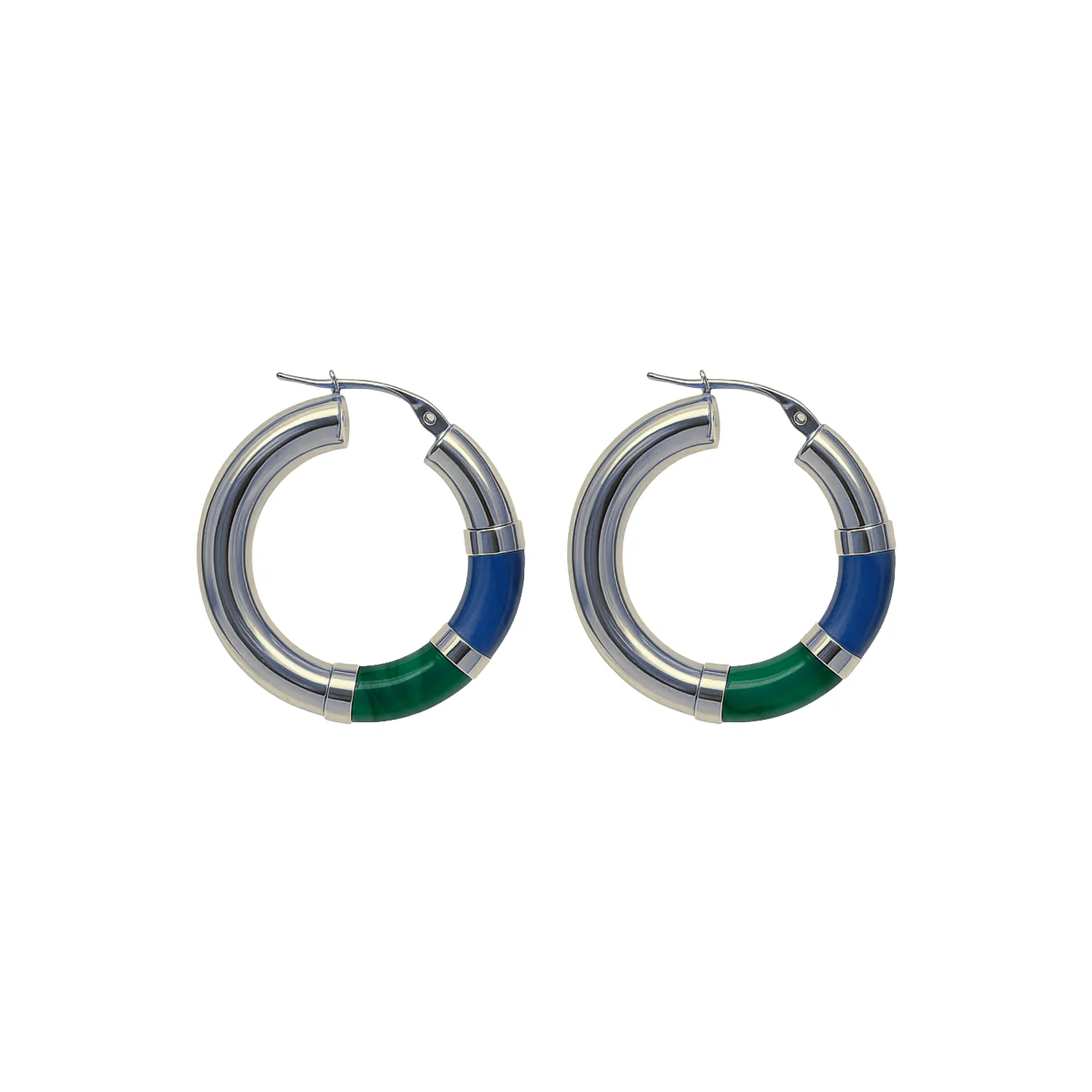Orecchini Cerchio 90's Baby - Verde/Blu