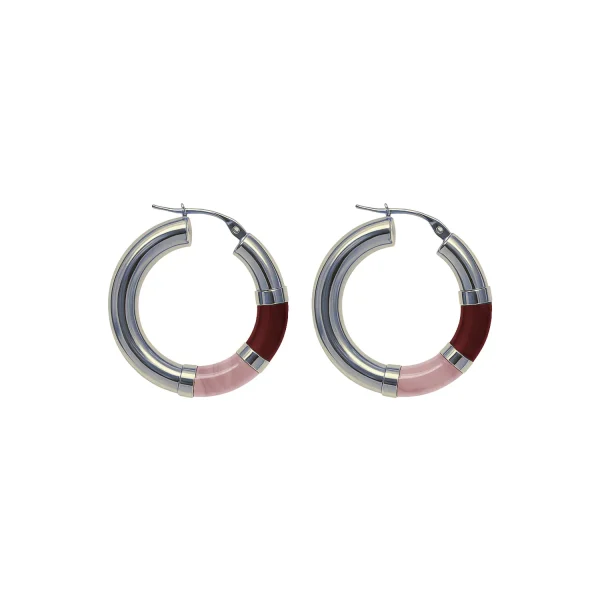Orecchini Cerchio 90's Baby - Rosa / Bordeaux
