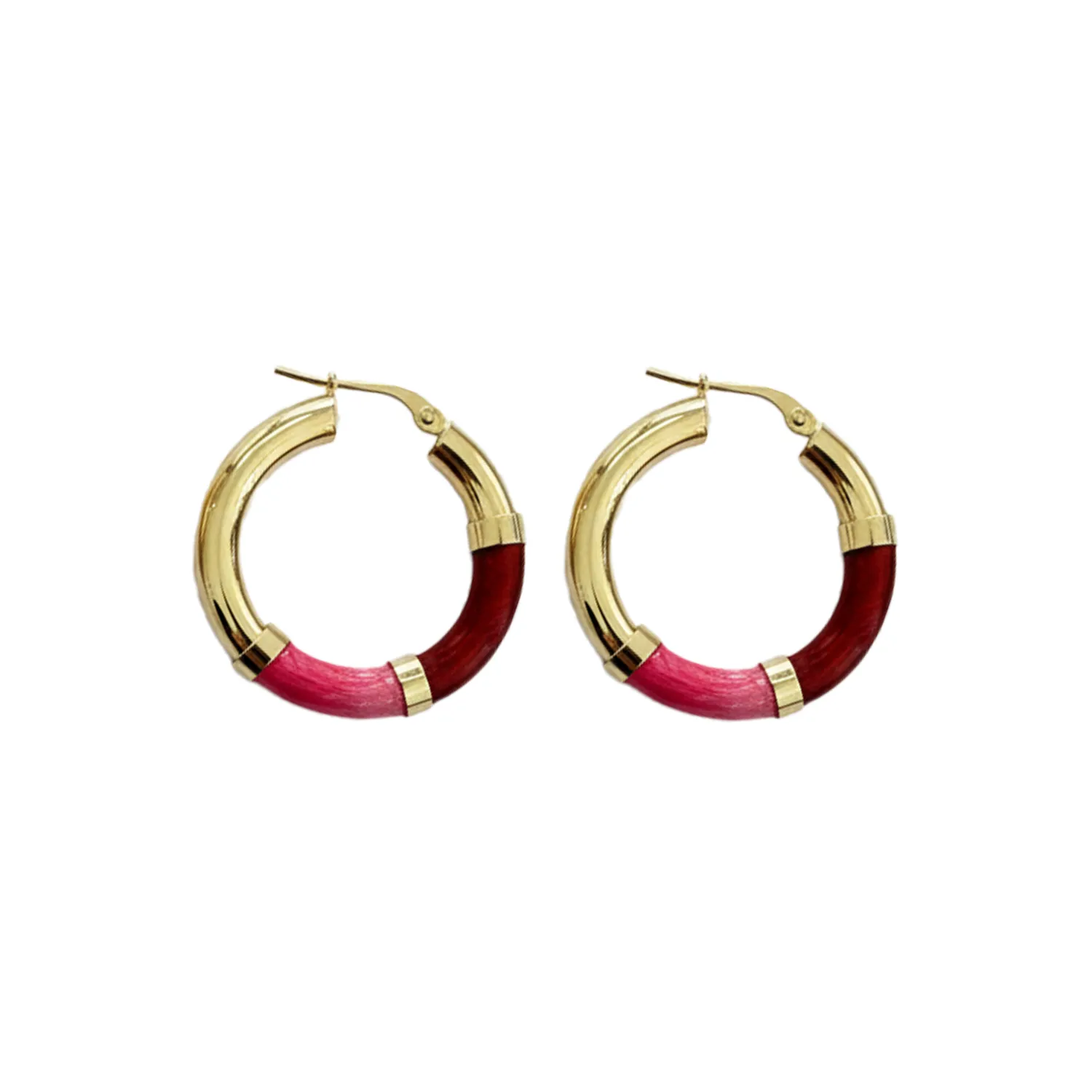Orecchini Cerchio 90's Baby - Rosa Shock / Bordeaux