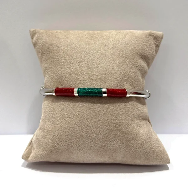 Alternative view of Bracciale 90's Baby - Bordeaux / Verde