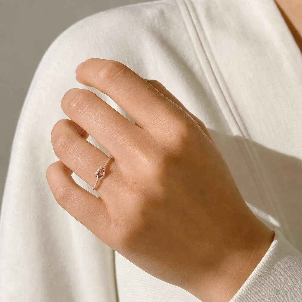 Anello Filo d'Amore Nodo - Oro 9kt - immagine 4
