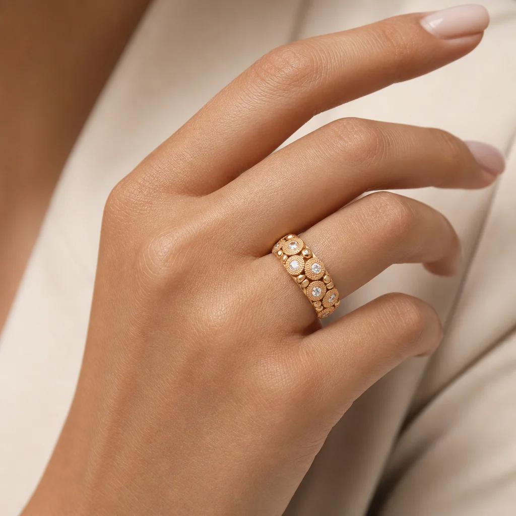 Anello Pietrasanta Rosè - Zirconi Bianchi - immagine 2