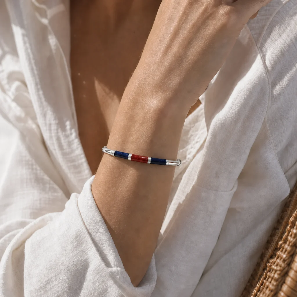 Bracciale 90's Baby - Blu / Bordeaux - immagine 4