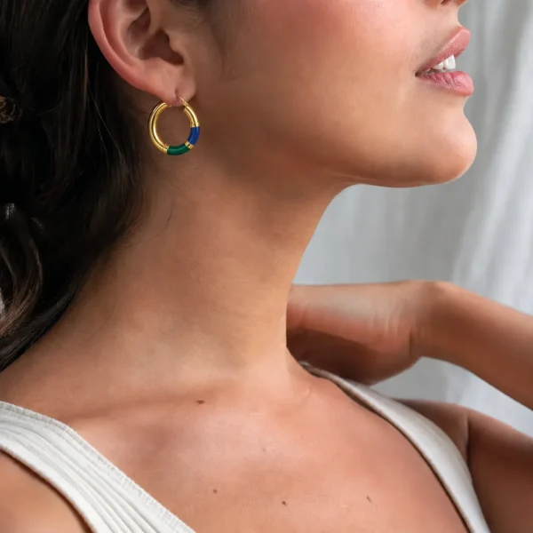Alternative view of Orecchini Cerchio 90's Baby - Verde/Blu
